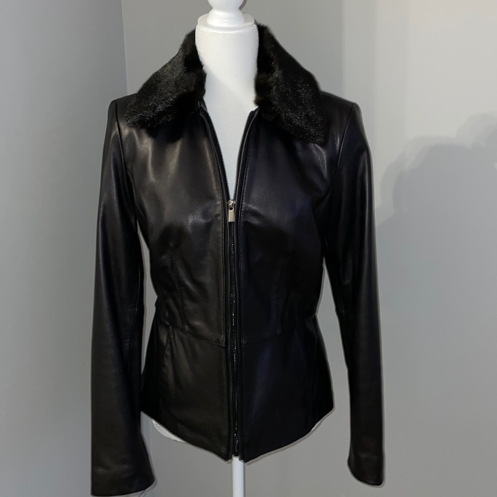 Genuine leather black jacket